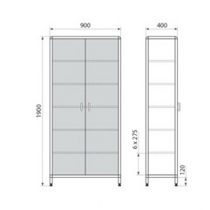 Медицинский шкаф ДМ-2-001-28 Доктор мебель