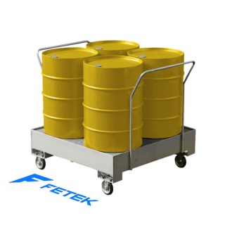 Фотография поддона для хранения 4 бочек ПДБК-04-02 на колесах 1500х1500