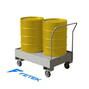 Фотография поддона для хранения 2-х бочек ПДБК-02-01П на колесах 1250х840 ПВЛ