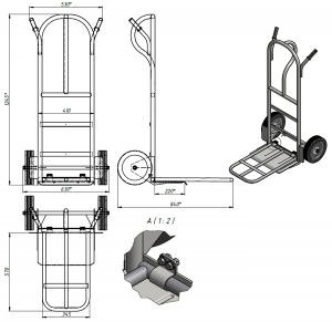 Схема тележки грузовой двухколесной КГ 250 П