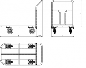 Тележка платформенная без настила ТК Чертеж