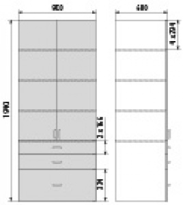 Медицинский шкаф ДМ-4-001-22