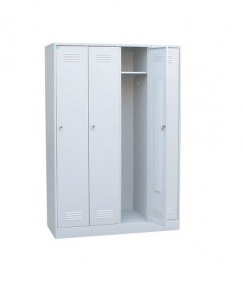 Шкаф металлический для одежды с закрытыми дверями четырехстворчатый разборный