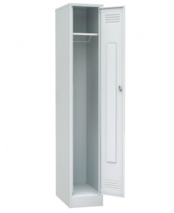 Шкаф металлический для одежды с закрытыми дверями одностворчатый разборный