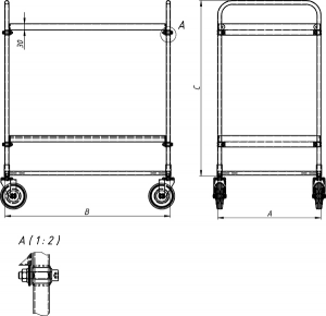 Сервисная тележка СТ Чертеж