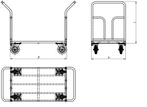 Тележка платформенная ТПД Чертеж
