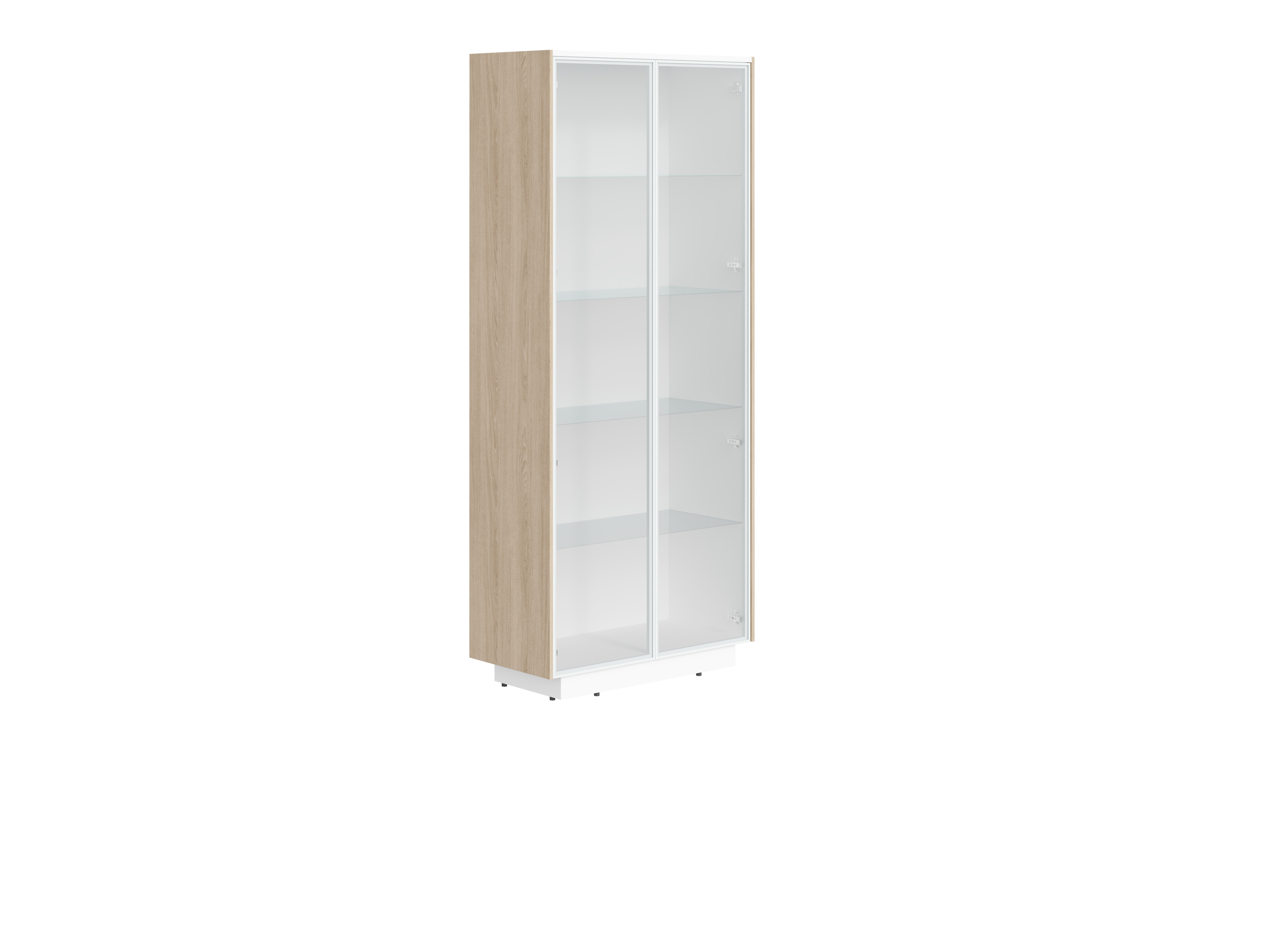 shkaf-shir-vis-so-steklyannimi-dveryami-v-rame-sf-574304-dub-svetlijbelij-premium-900h430h2100-line