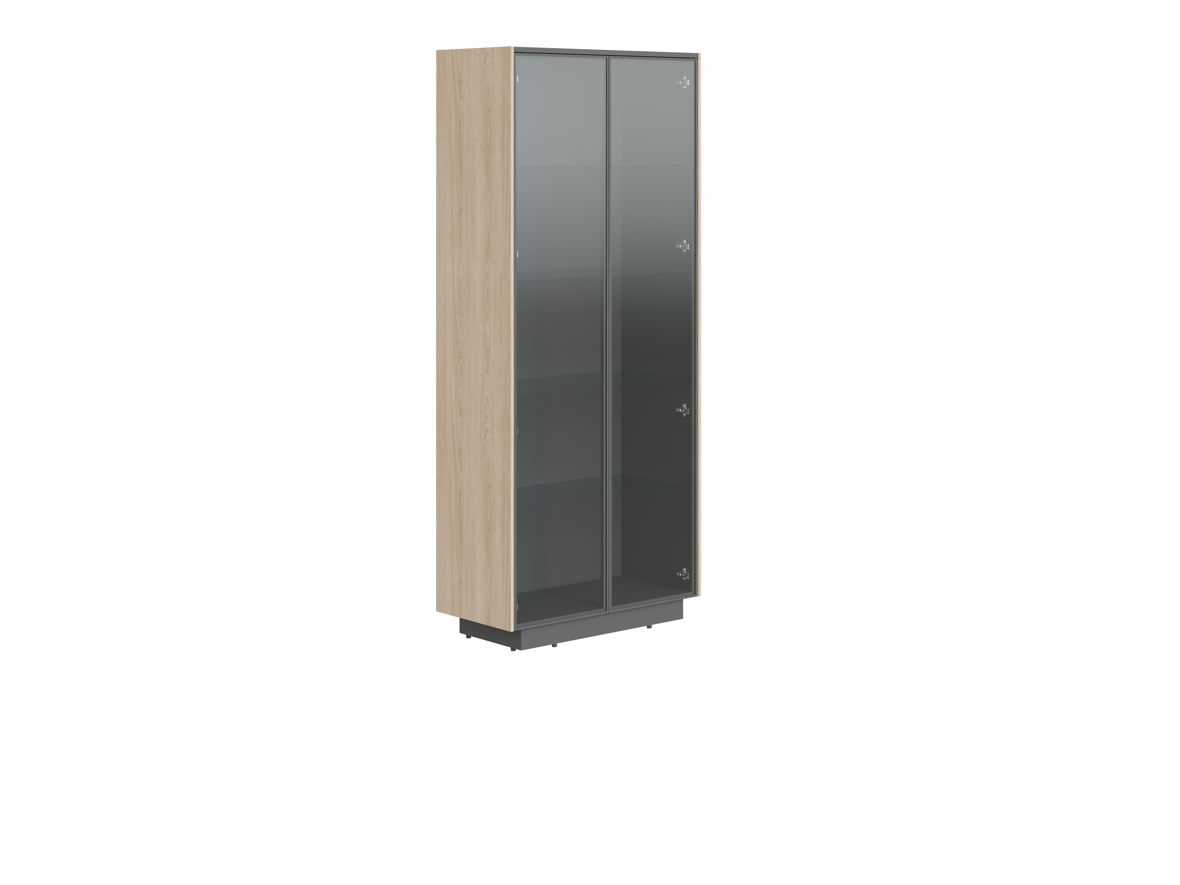 shkaf-shir-vis-so-steklyannimi-dveryami-v-rame-sf-574304-dub-svetlijchernij-grafit-900h430h2100-line
